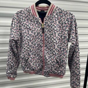Girls' reversible Pink Floral Zip Bomber Jacket Tommy Hilfiger